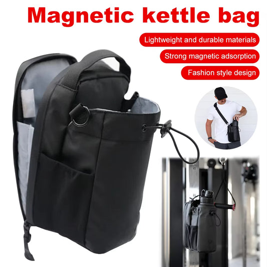 Large Capacity Magnetic Gym Bag with Phone Pocket and Water Bottle Pouch - Portable Accessories Organizer