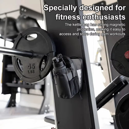 Large Capacity Magnetic Gym Bag with Phone Pocket and Water Bottle Pouch - Portable Accessories Organizer