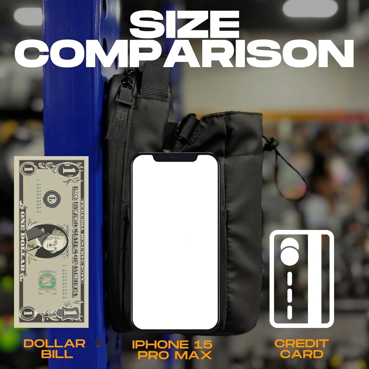 Gym Water Bottle Magnetic Bag-Ultra-Light Water-Resistant, Multi-Way Wear with Adjustable Straps for Fitness